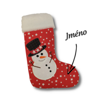 DanyS Vánoční ponožka se sněhulákem - červená